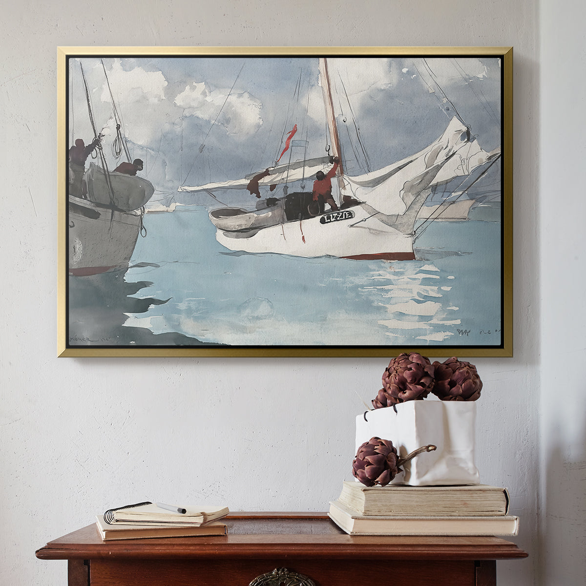 Fishing Boats, Key West, 1903 - Floater Framed Canvas Print