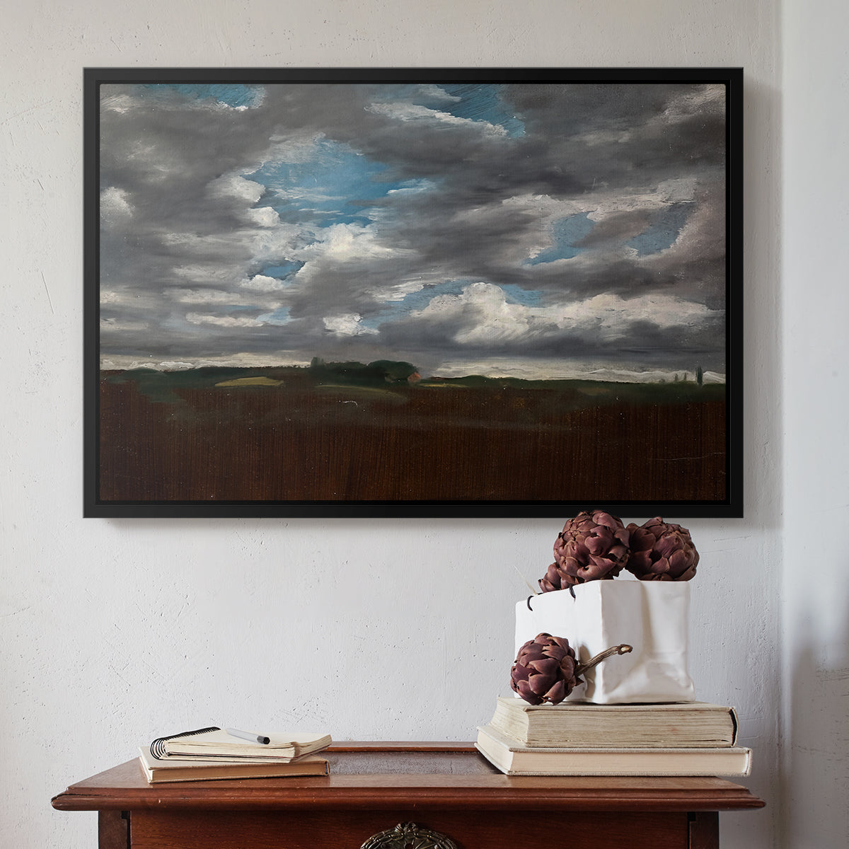 Extensive Landscape with Grey Clouds, c. 1821-1822 - Floater Framed Canvas Print
