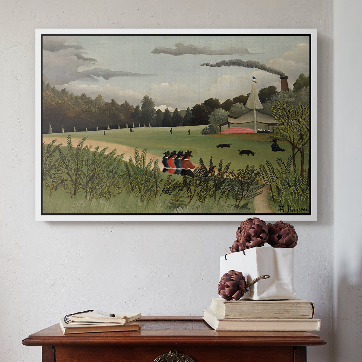 The Chair Factory at Alfortville, 1897 - Floater Framed Canvas Print