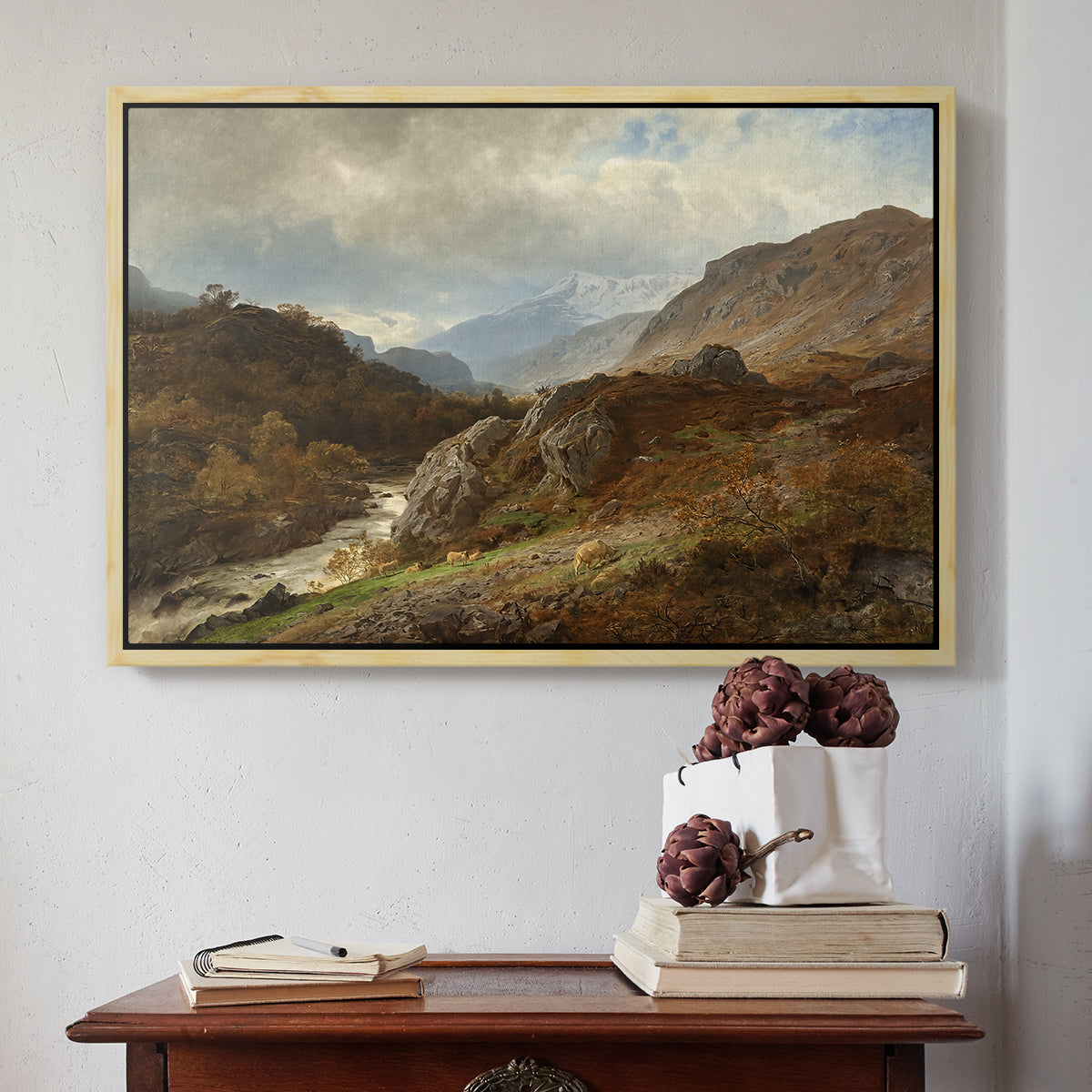 Mountain Landscape, 1864 - Floater Framed Canvas Print