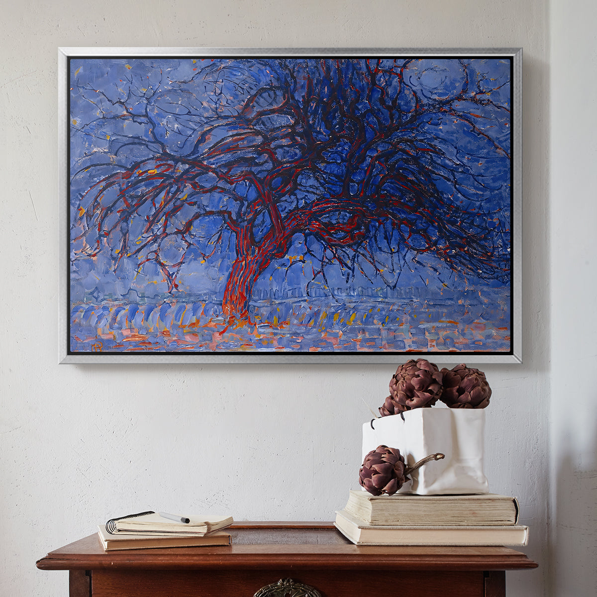 The Red Tree, 1909 - Floater Framed Canvas Print