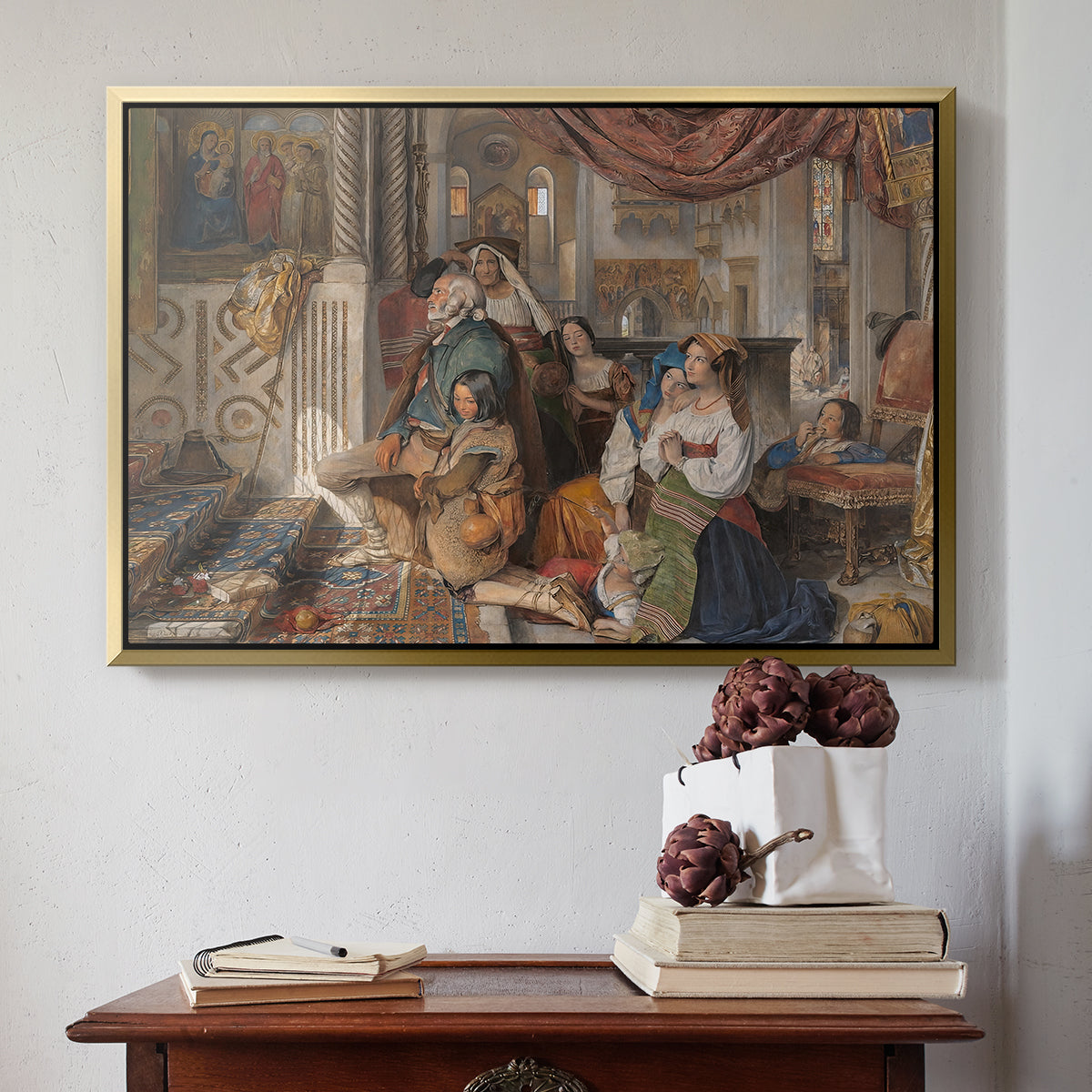 Roman Pilgrims, 1854 - Floater Framed Canvas Print