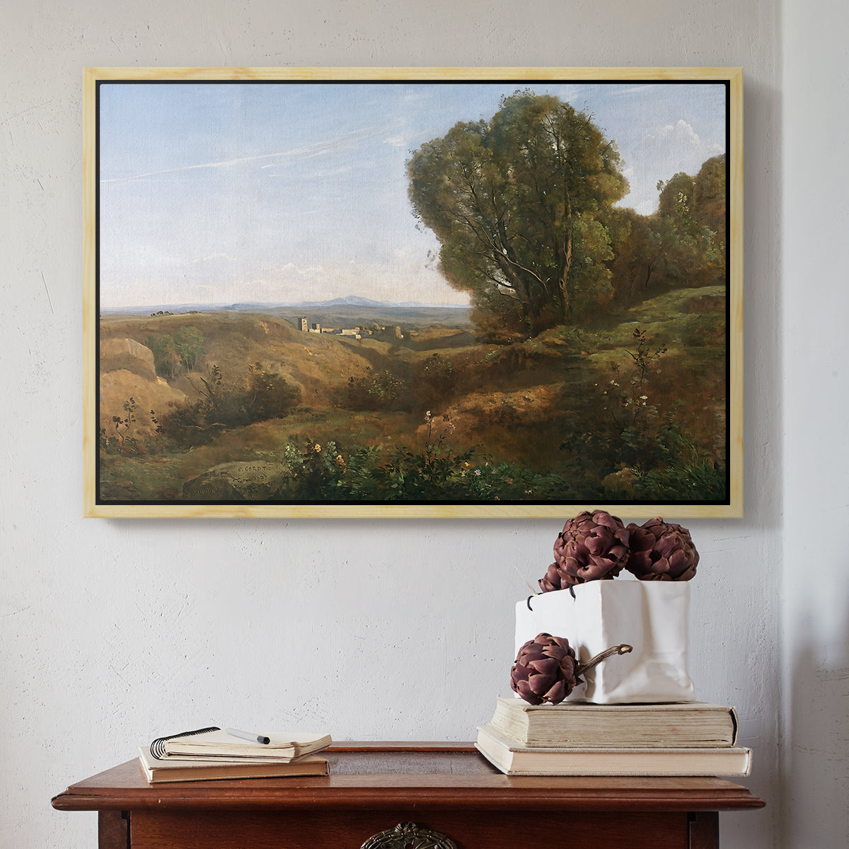 Souvenir of Roquemaure in the Gard, c. 1853 - Floater Framed Canvas Print