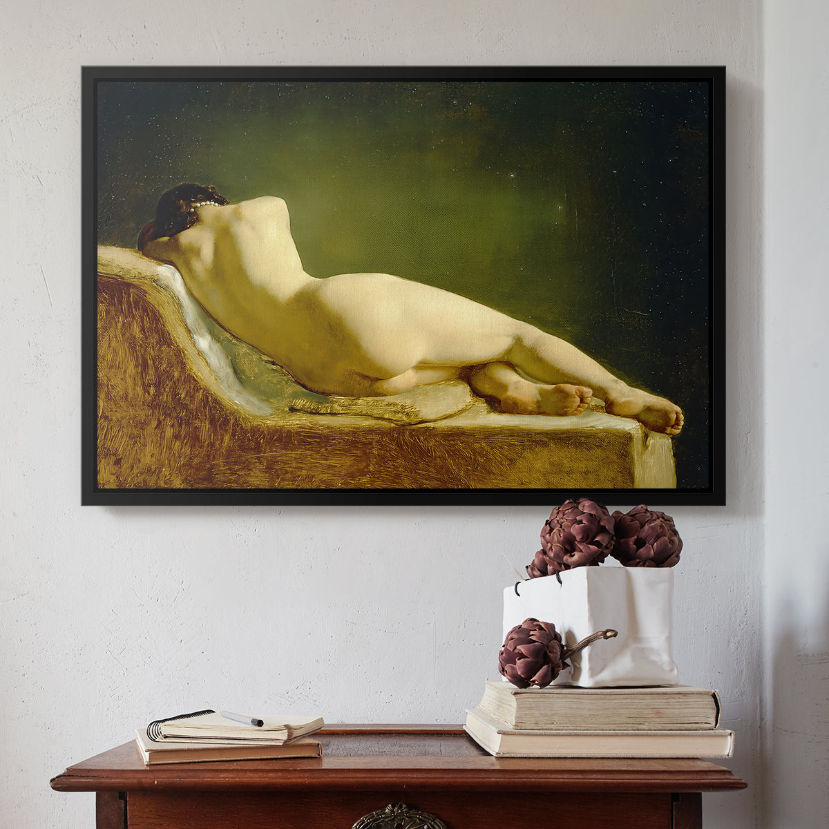 Reclining Nude (Liggende model), 1833 - Floater Framed Canvas Print