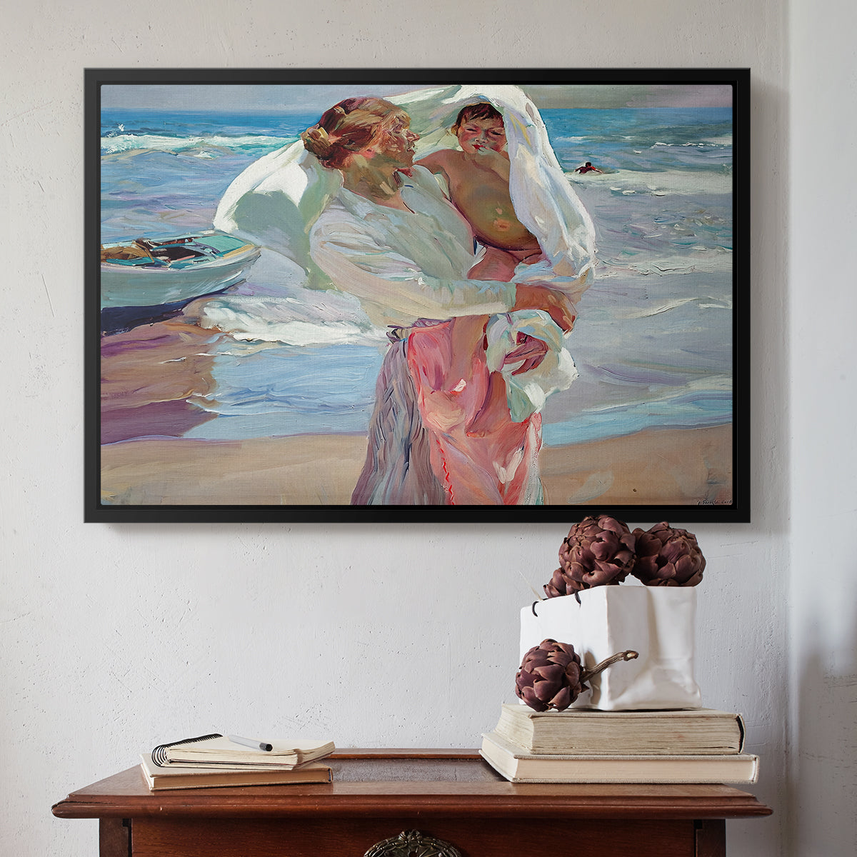 After Bathing, 1915 - Floater Framed Canvas Print