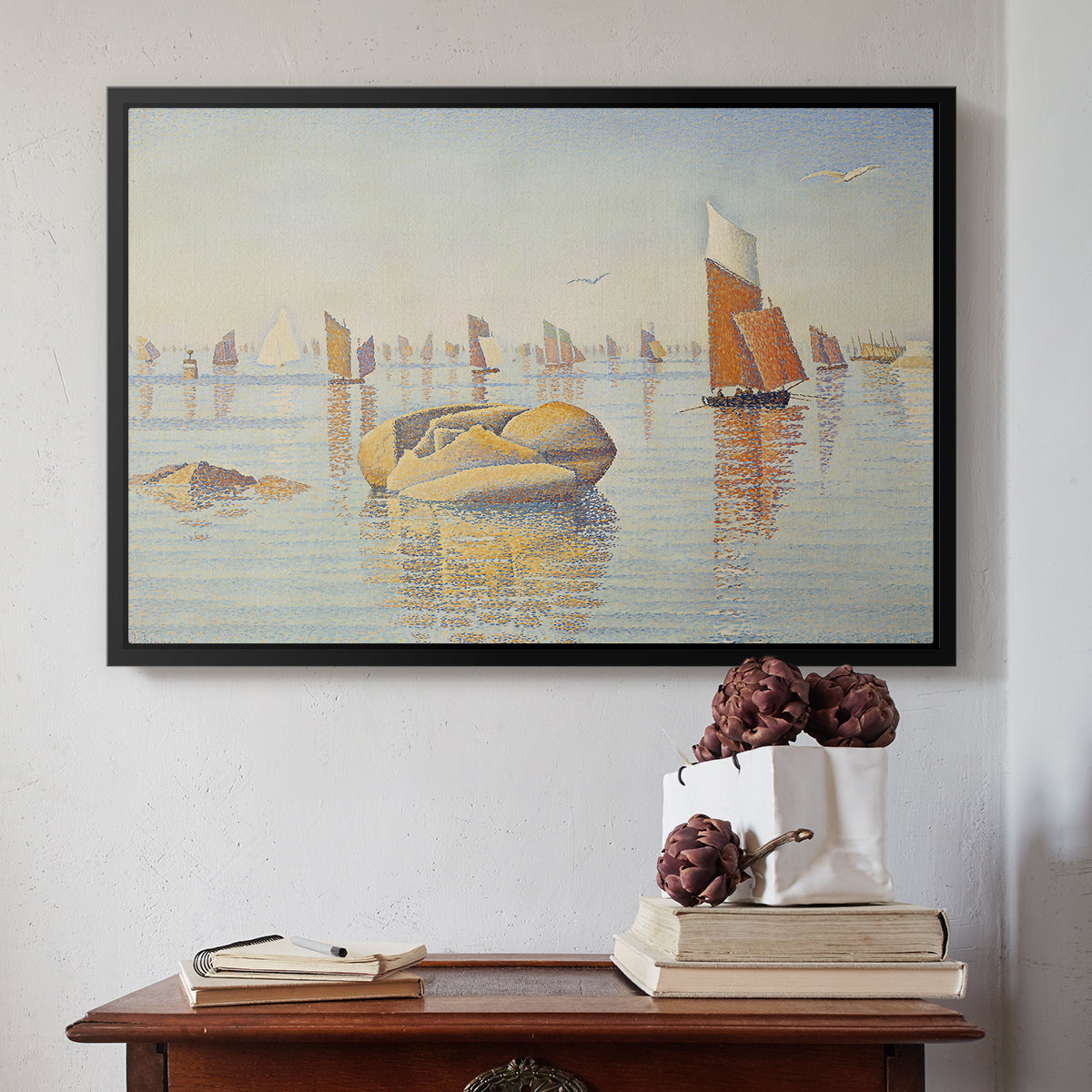 Concarneau, Quiet Morning, Opus 219, 1891 - Floater Framed Canvas Print
