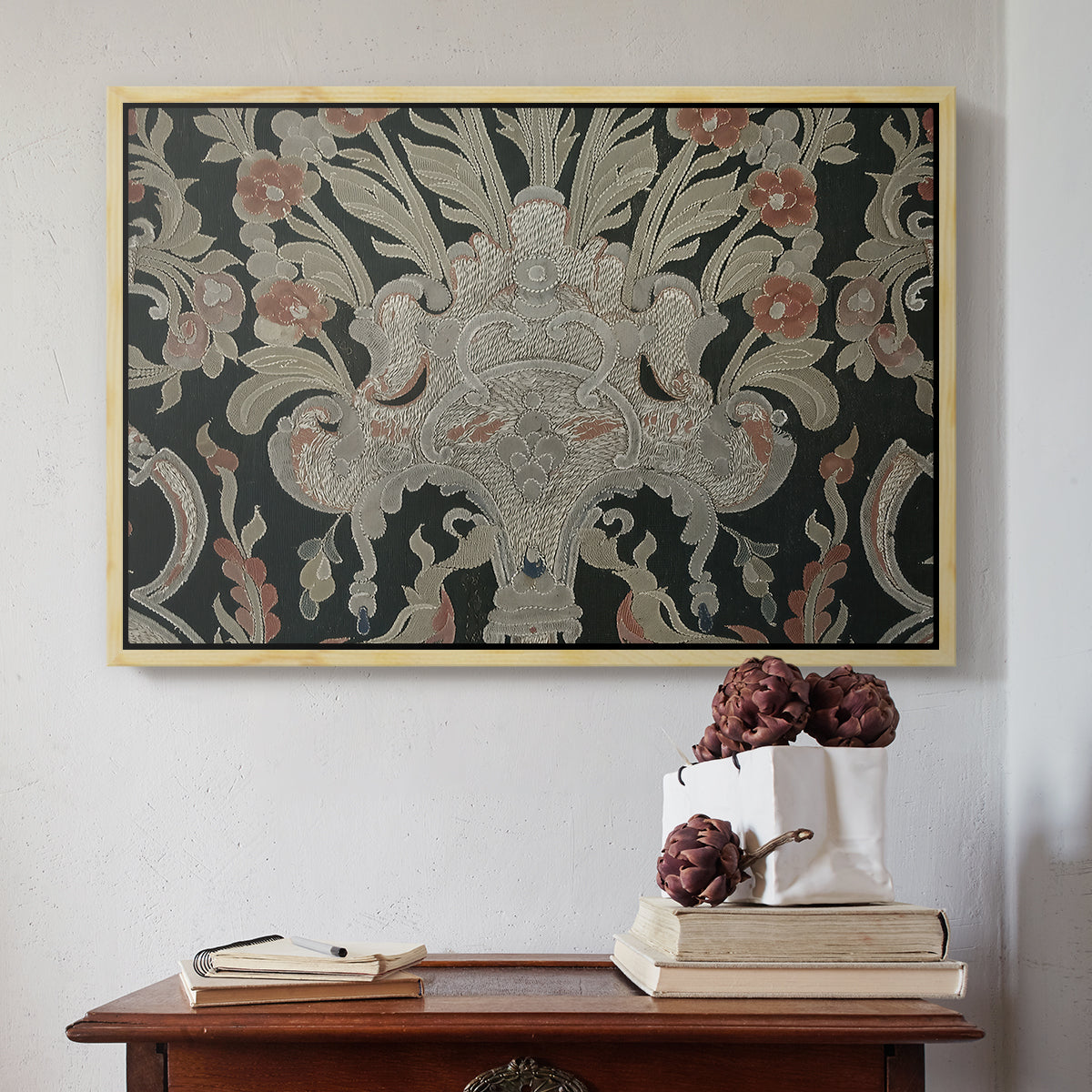 Hanging (Printed Textile), c. 18th Century - Floater Framed Canvas Print