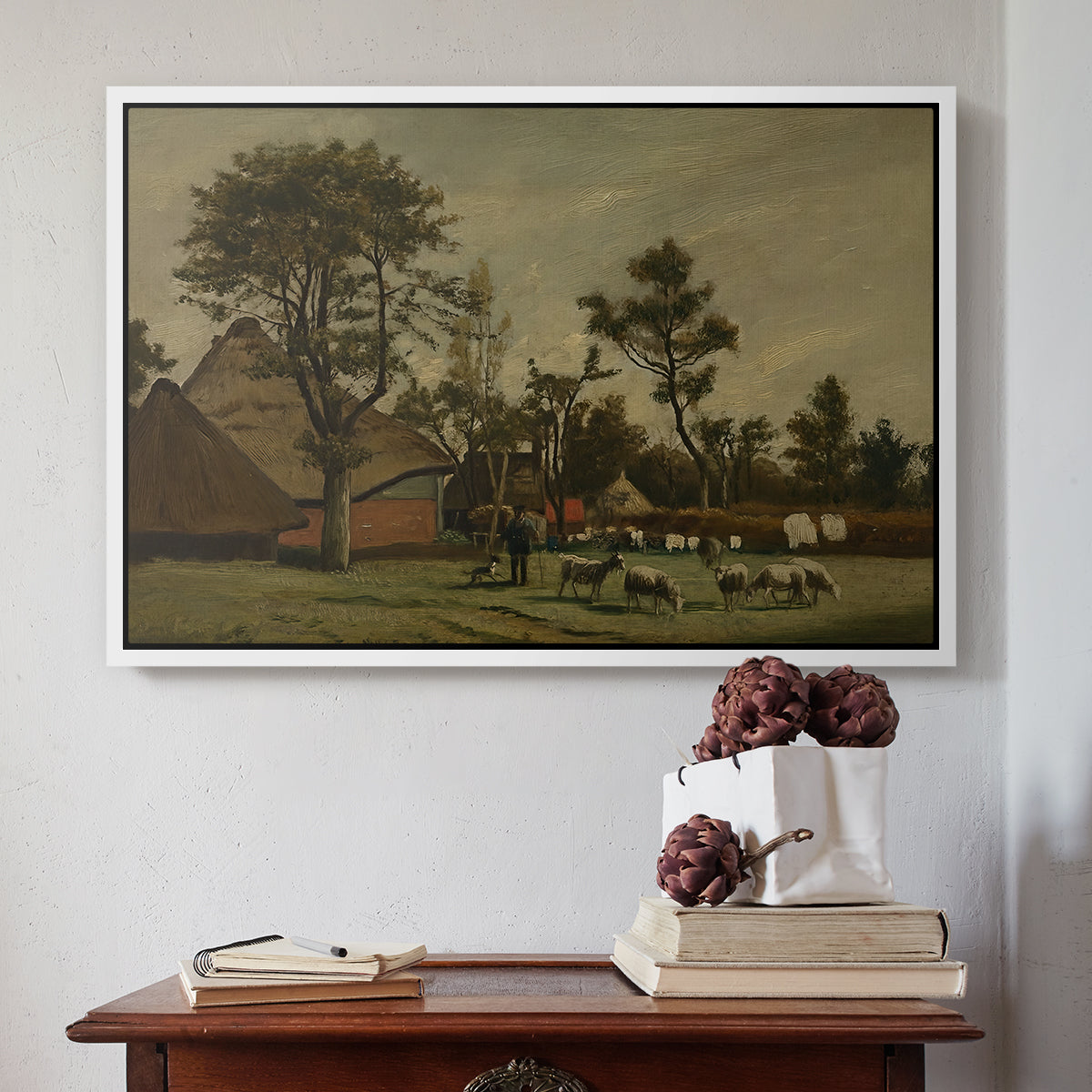 Farmhouse, c. 1865-1875 - Floater Framed Canvas Print