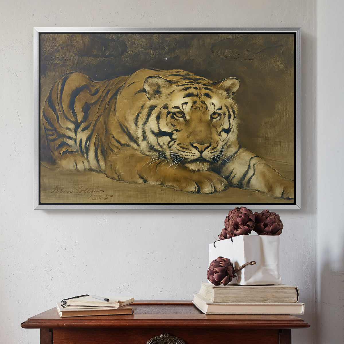 Study of a Tiger for Circe, 1885 - Floater Framed Canvas Print