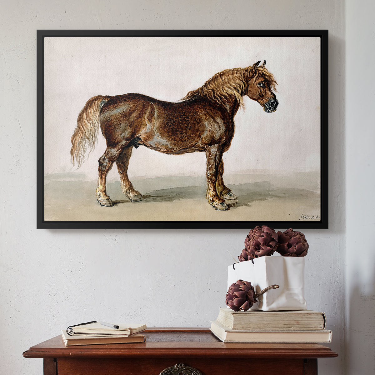 A Cart-Horse - Floater Framed Canvas Print