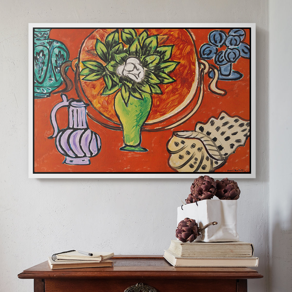 Still Life with a Magnolia (Nature morte au magnolia), 1941 - Floater Framed Canvas Print