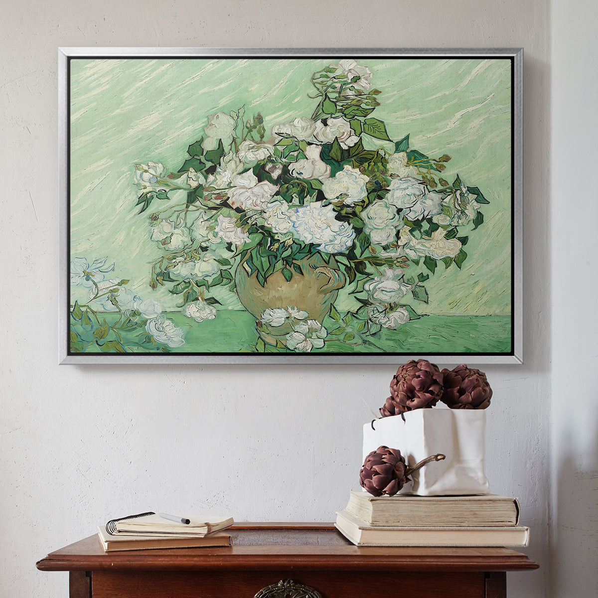 Roses, 1890 - Floater Framed Canvas Print