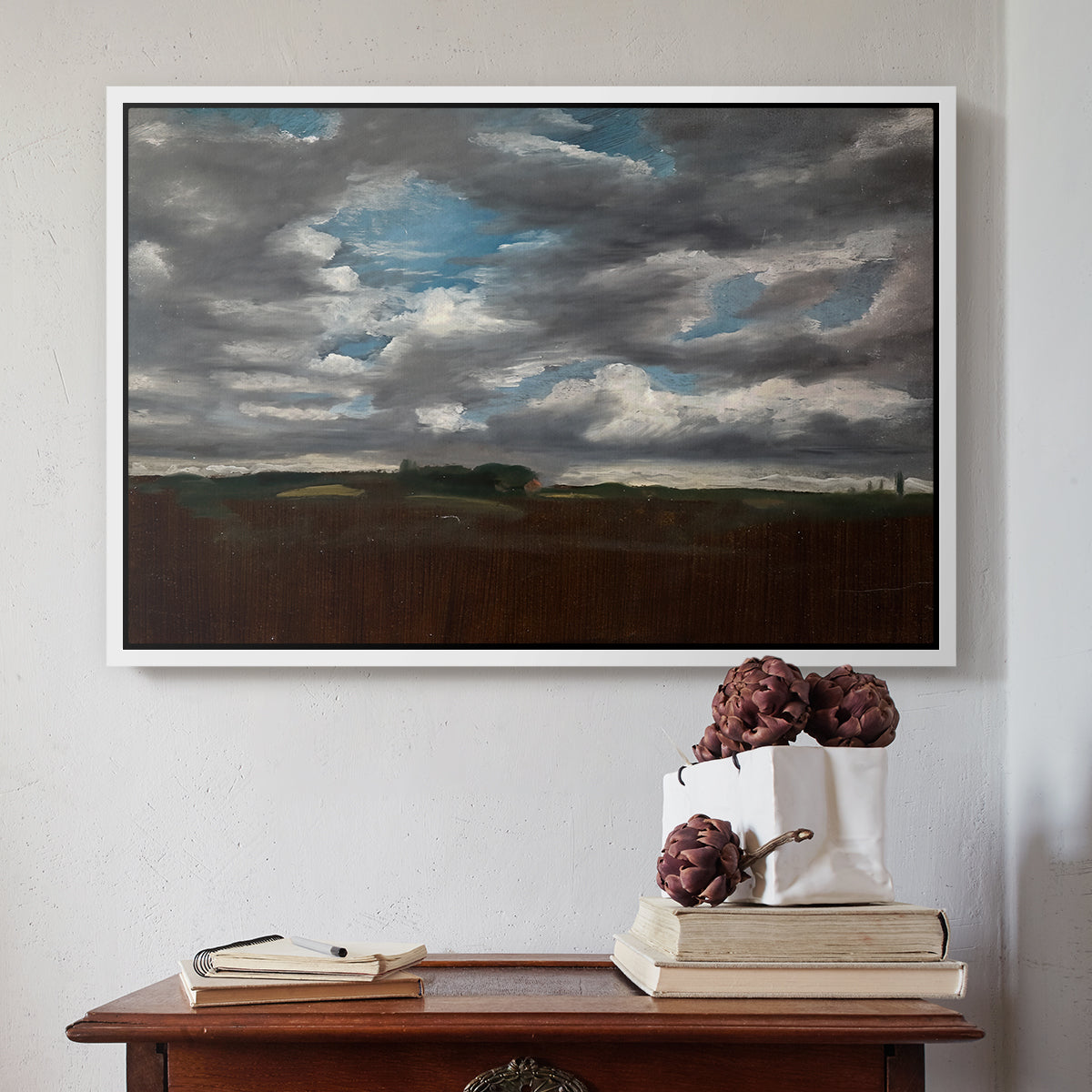 Extensive Landscape with Grey Clouds, c. 1821-1822 - Floater Framed Canvas Print