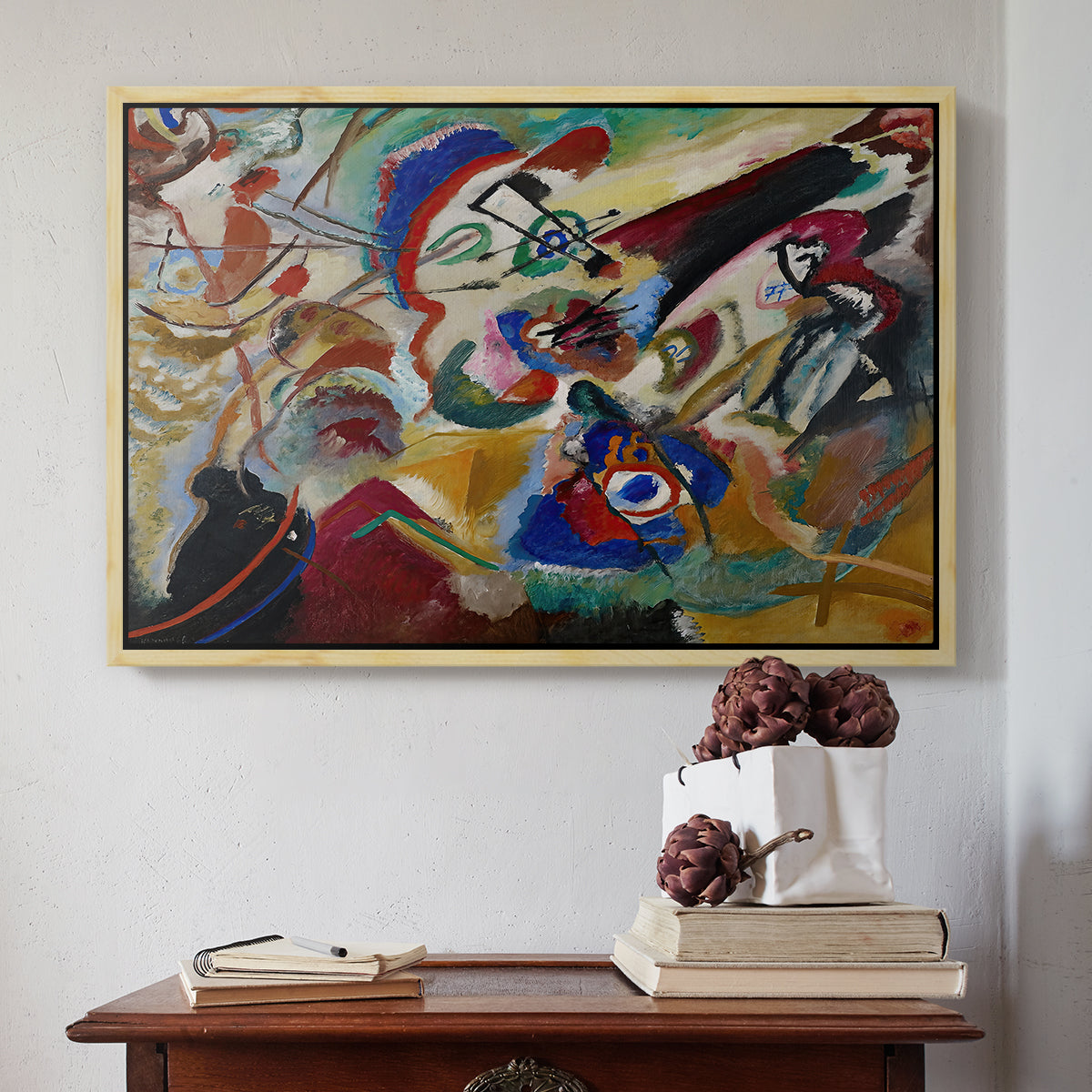 Fragment 2 for Composition VII, 1913 - Floater Framed Canvas Print