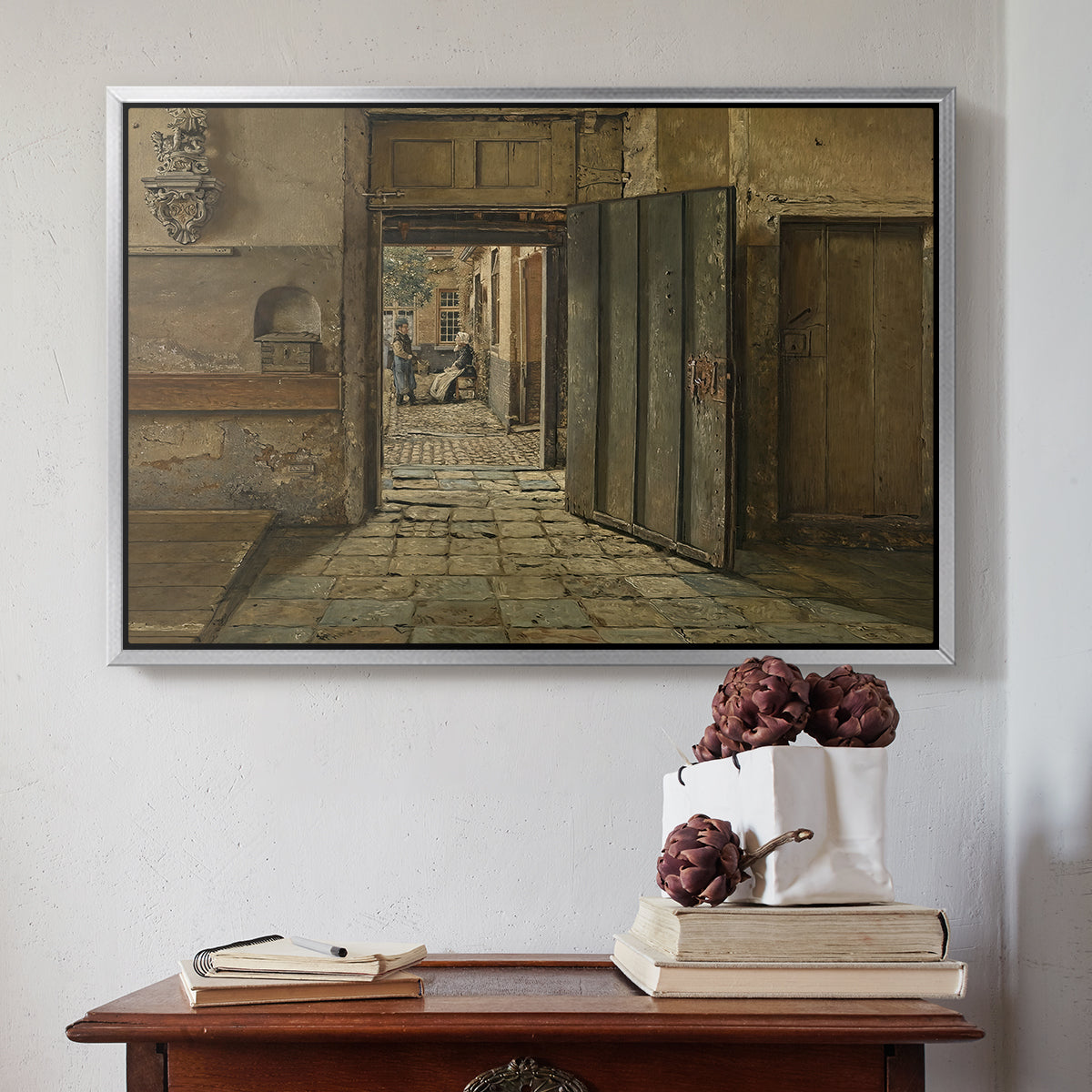 The Conversation, 1884 - Floater Framed Canvas Print