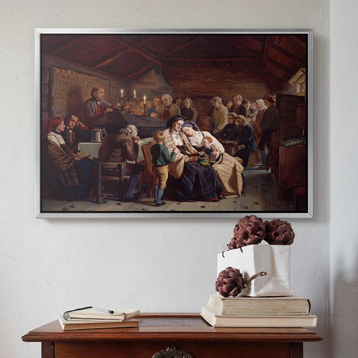 Funeral Feast, 1854 - Floater Framed Canvas Print
