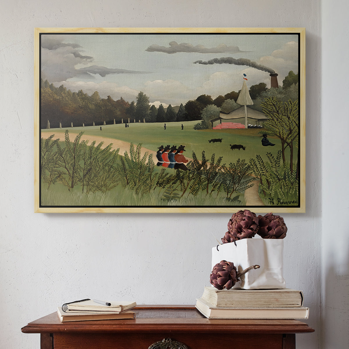 The Chair Factory at Alfortville, 1897 - Floater Framed Canvas Print