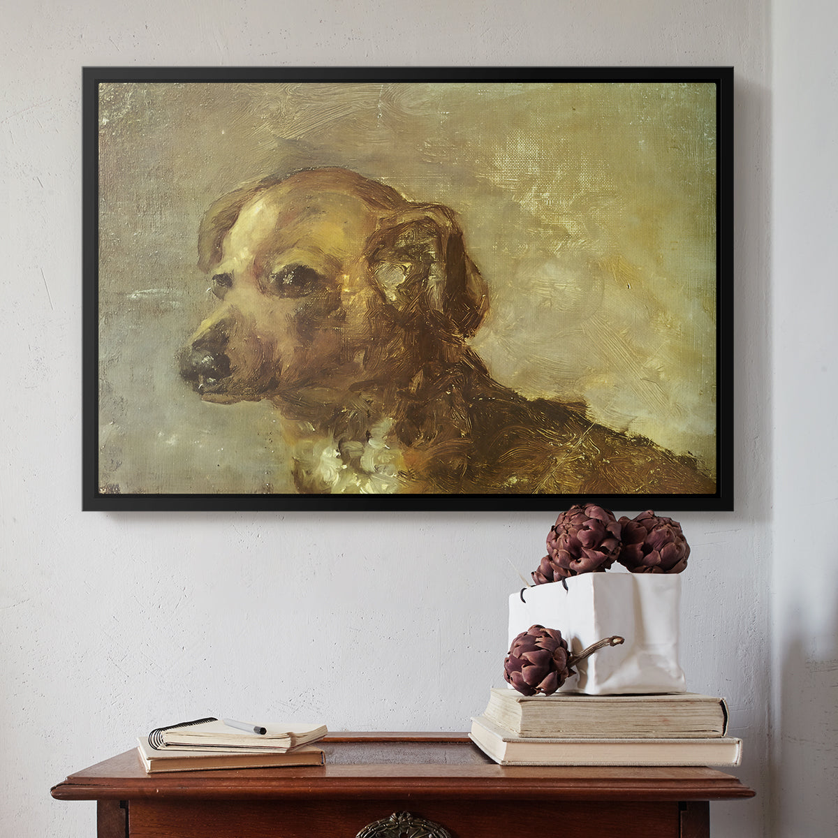 Cliper, the Artist's Dog, 1895 - Floater Framed Canvas Print