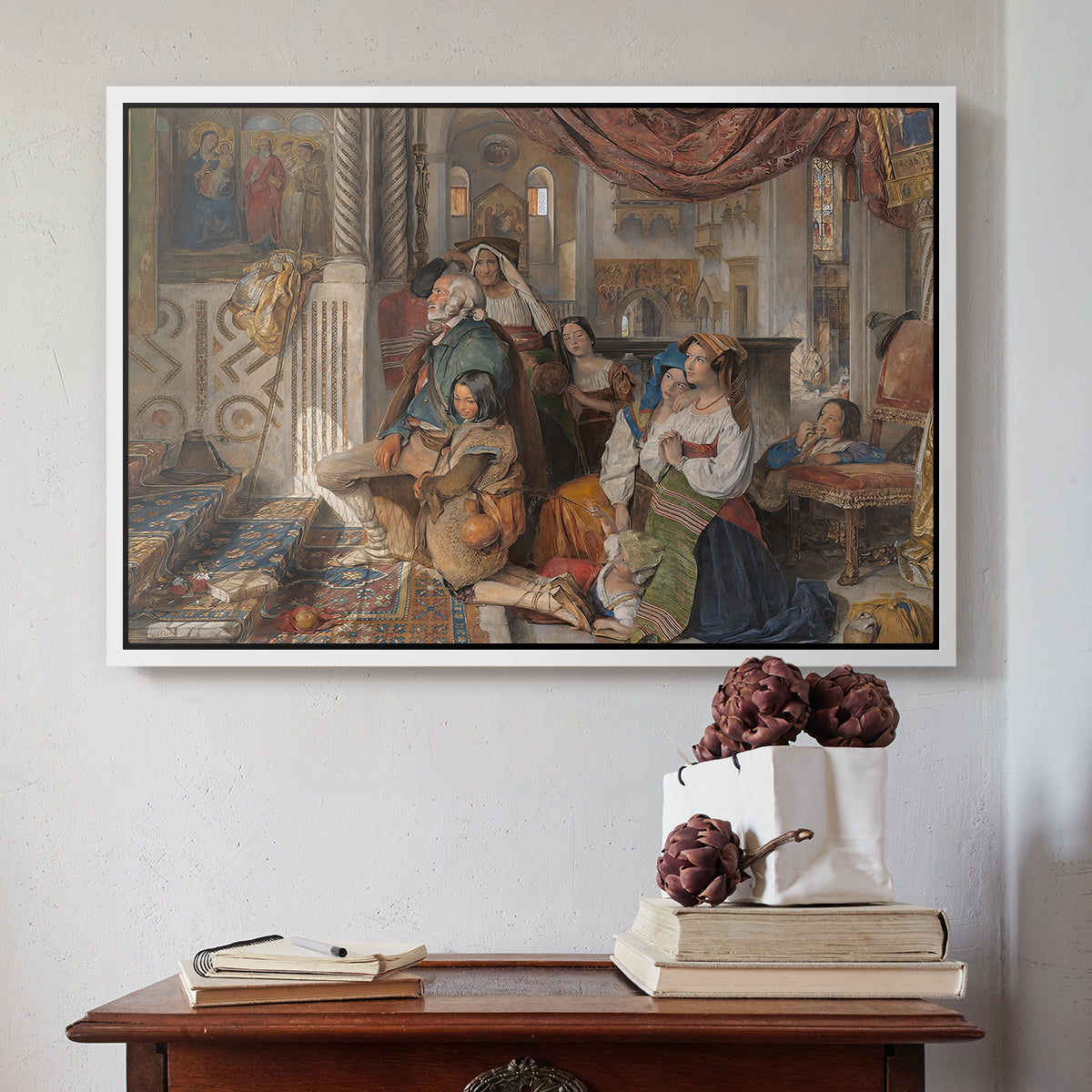 Roman Pilgrims, 1854 - Floater Framed Canvas Print