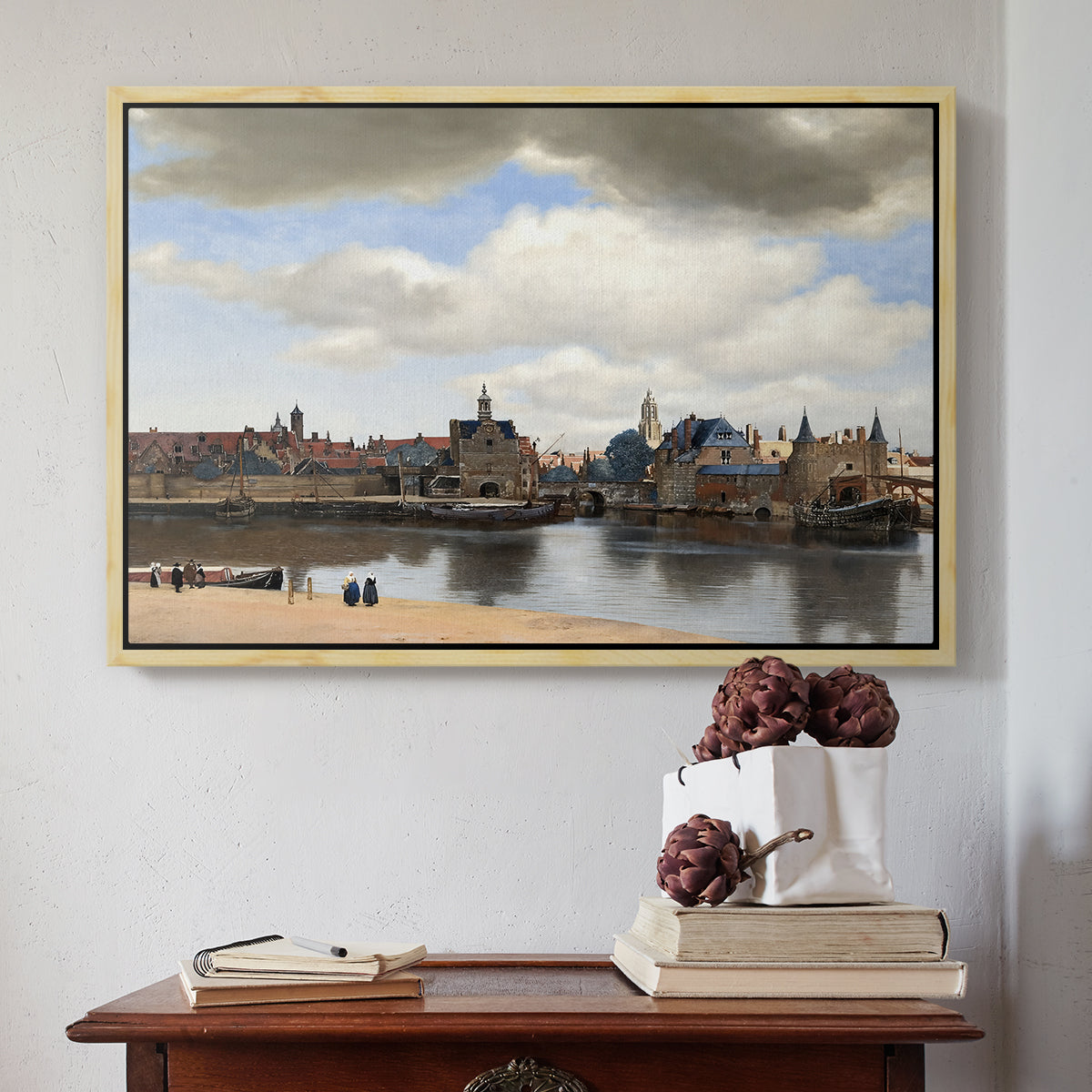 View of Delft, c. 1660-1661 - Floater Framed Canvas Print