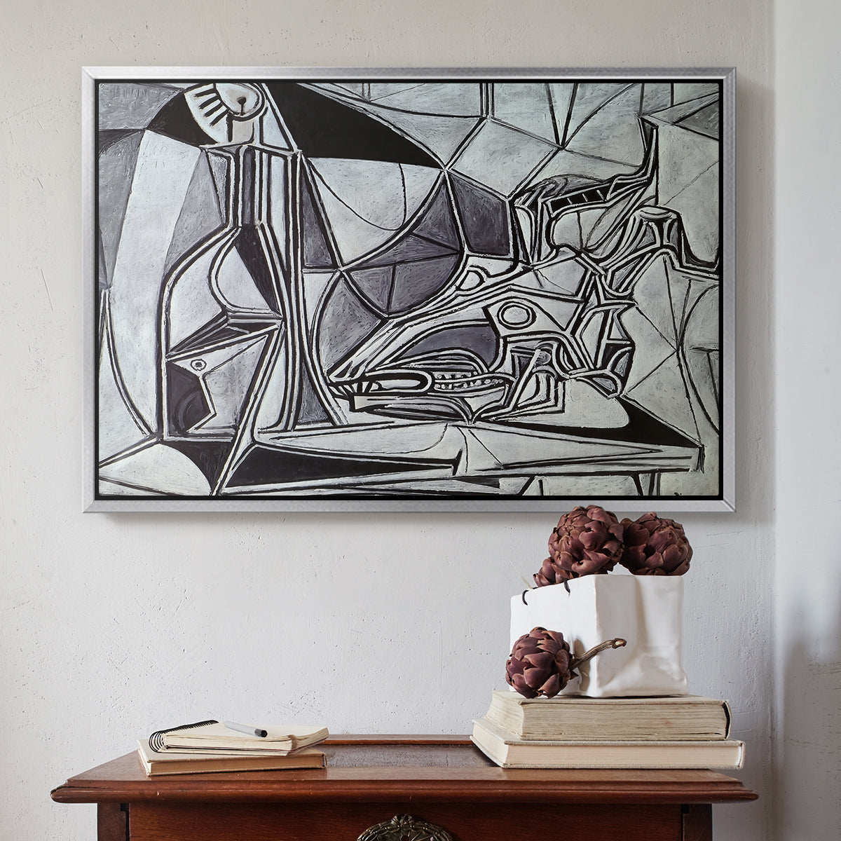 Goat's Skull, Bottle and Candle, 1952 - Floater Framed Canvas Print