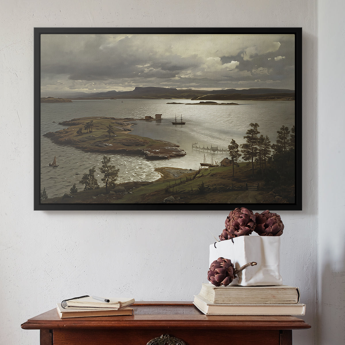 The Fjord at Sandviken (Sandviksfjorden), 1879 - Floater Framed Canvas Print