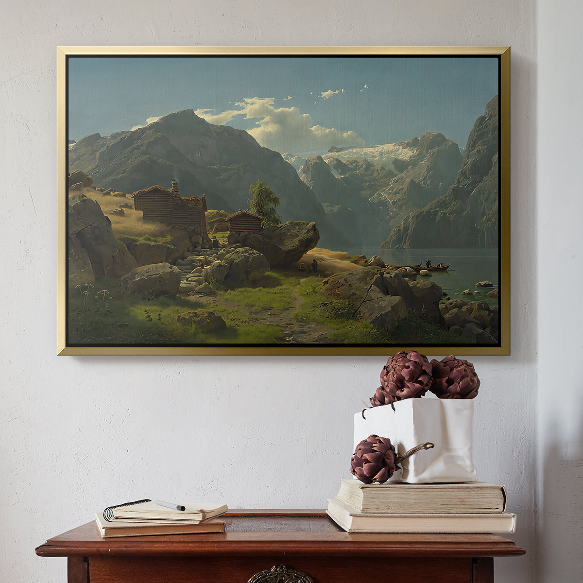 Balestrand, 1848 - Floater Framed Canvas Print