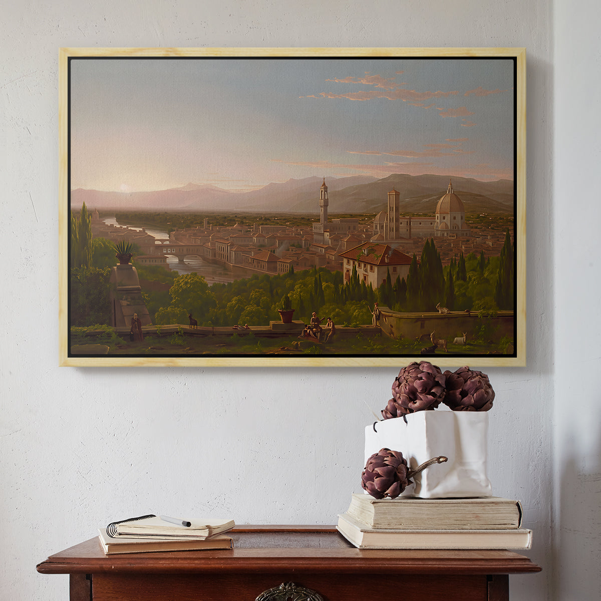 View of Florence from San Miniato, 1837 - Floater Framed Canvas Print