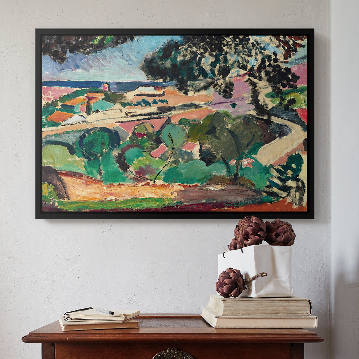 Landscape at Collioure, 1907 - Floater Framed Canvas Print