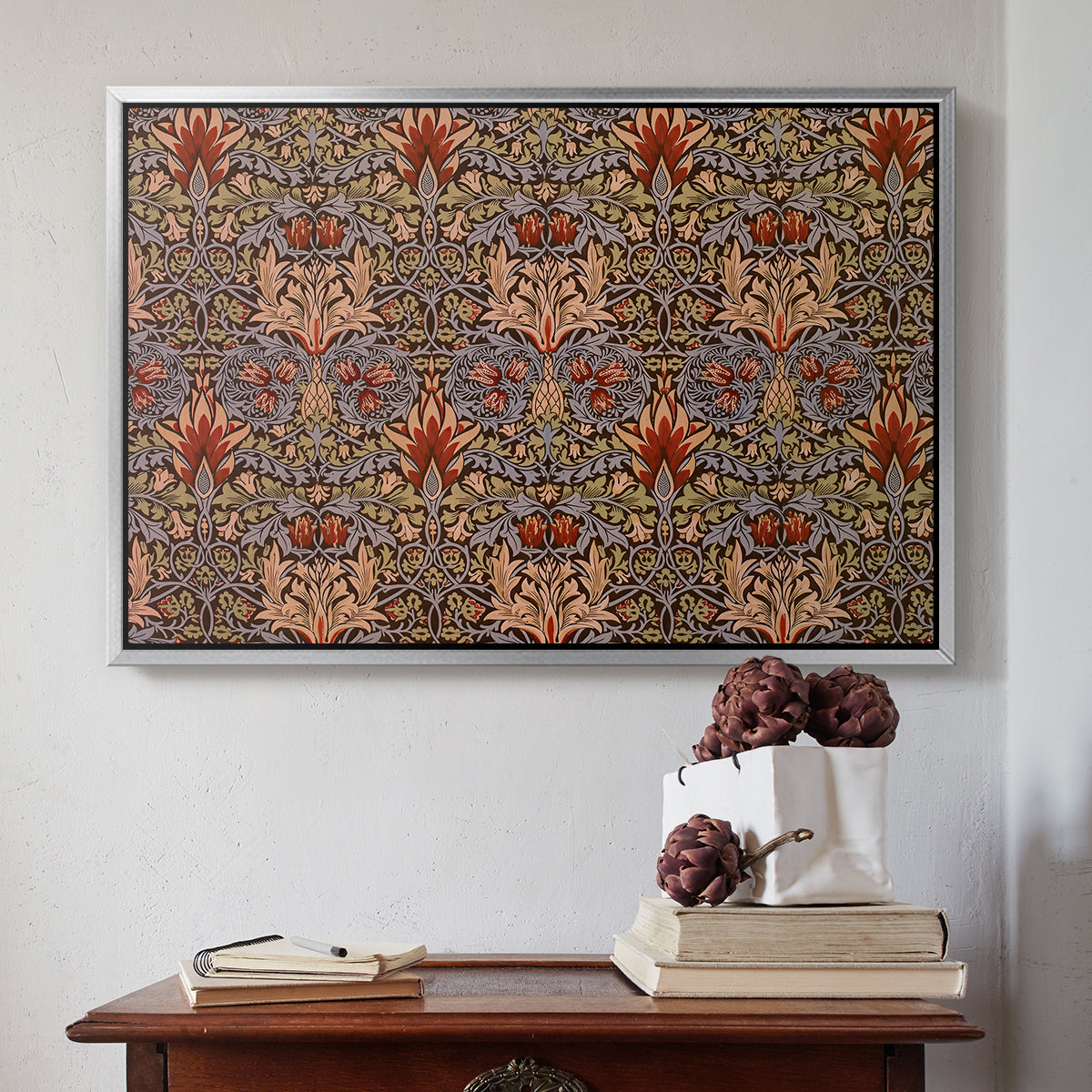 Snakeshead - Red/Cumin, c. 1876 - Floater Framed Canvas Print