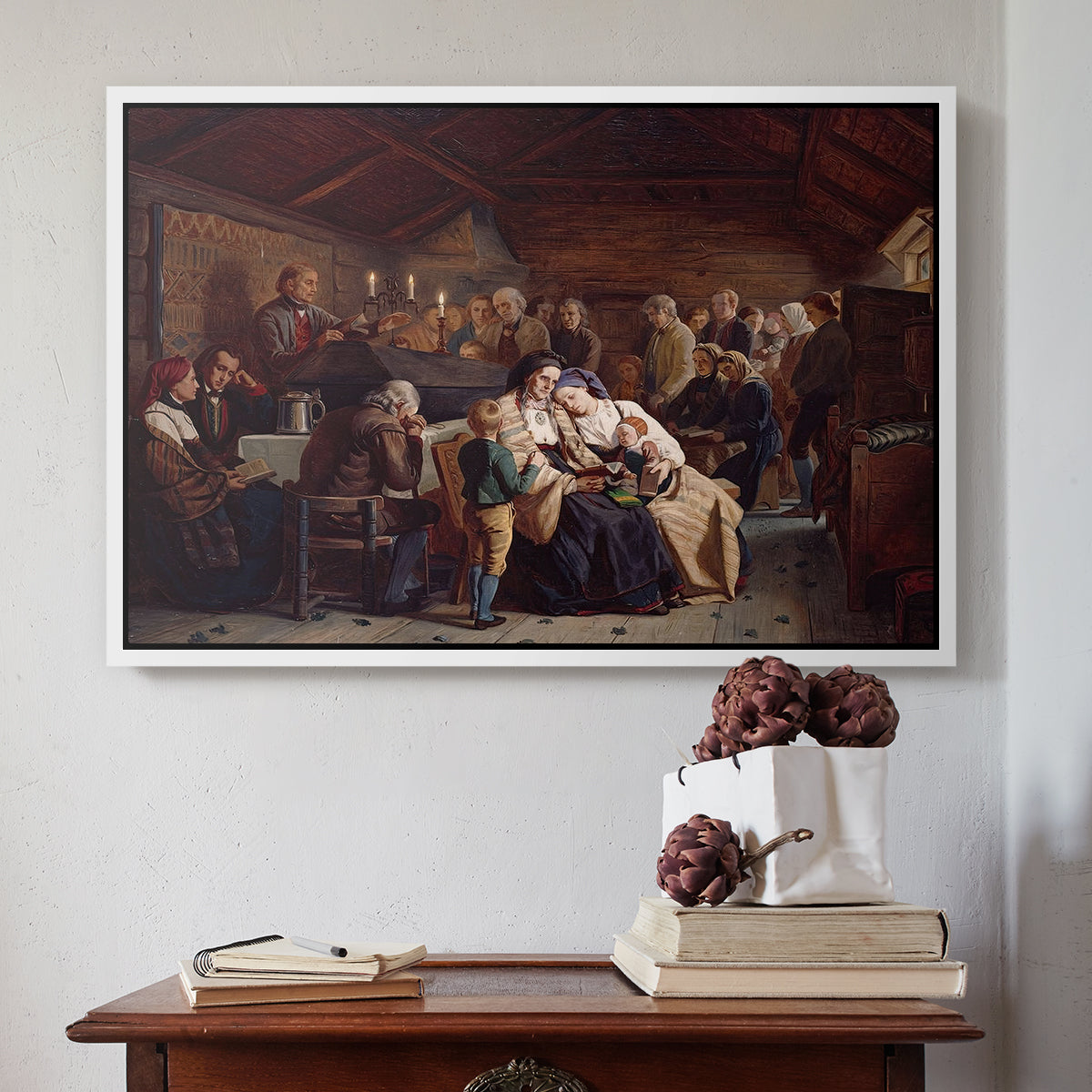 Funeral Feast, 1854 - Floater Framed Canvas Print