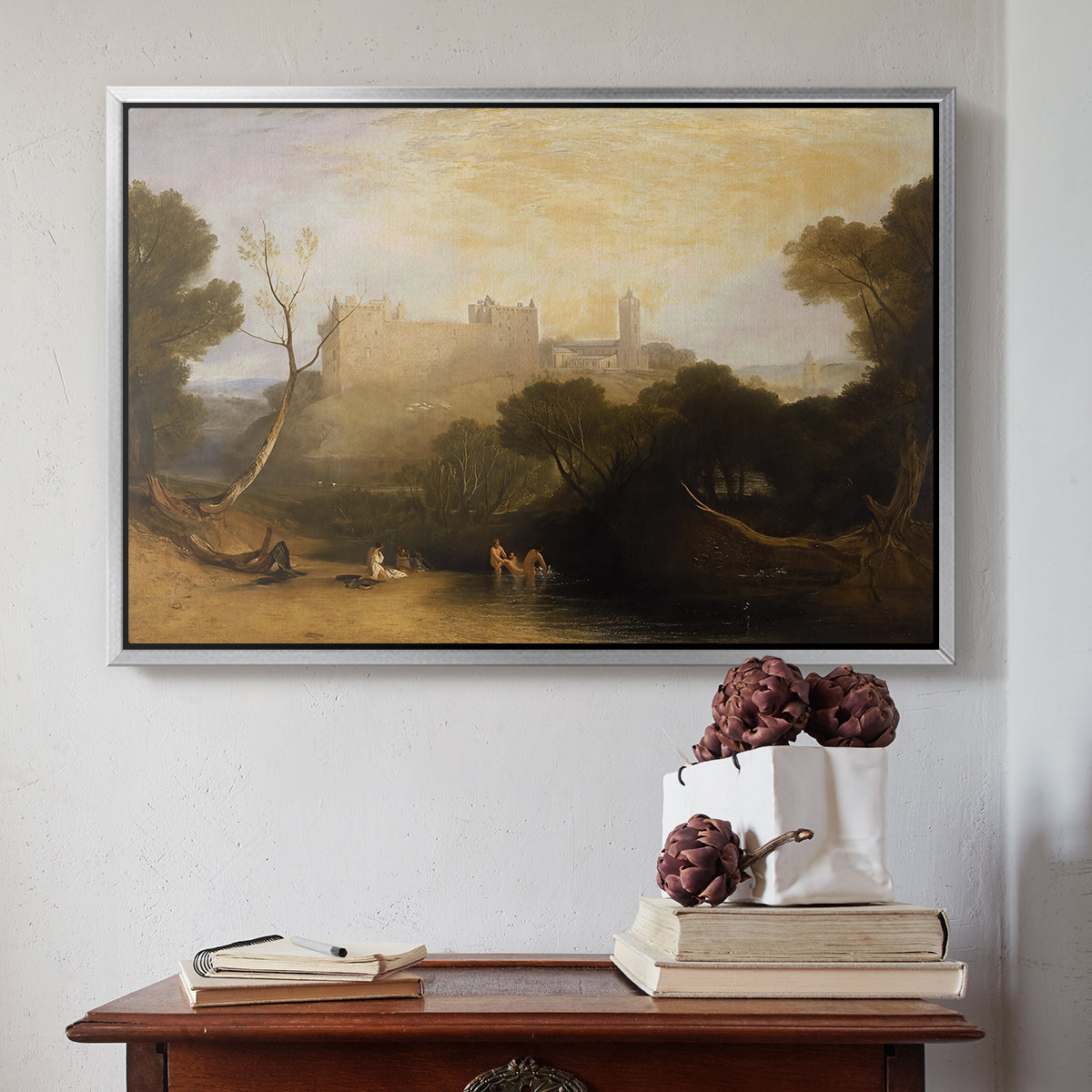 Linlithgow Palace, c. 1807 - Floater Framed Canvas Print