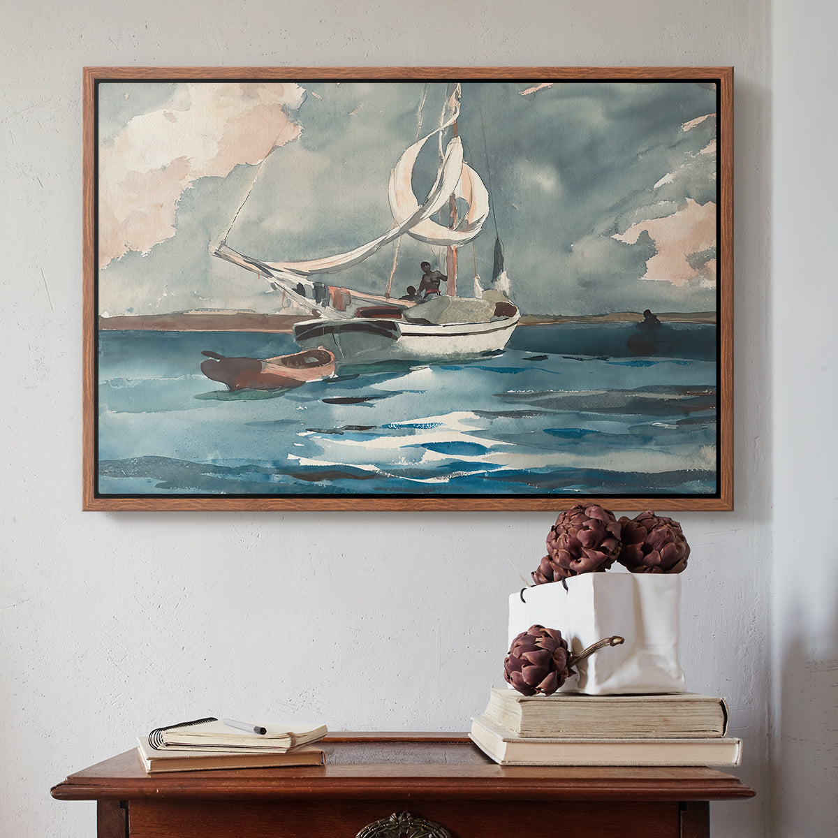 Sloop, Nassau, 1899 - Floater Framed Canvas Print