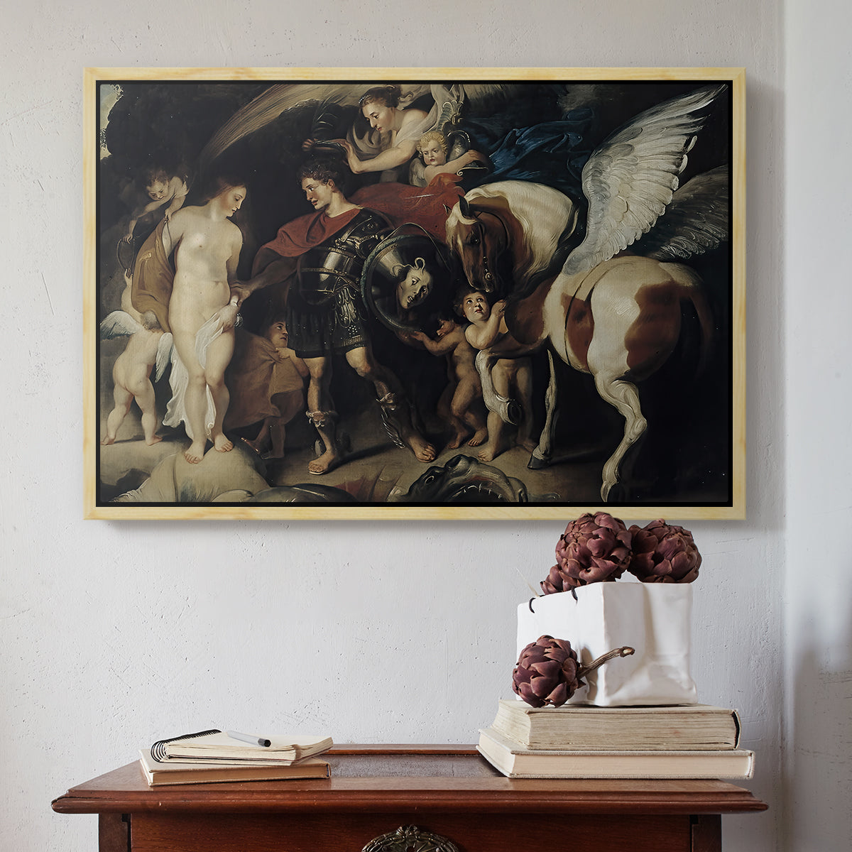 Perseus and Andromeda, c. 1620 - Floater Framed Canvas Print