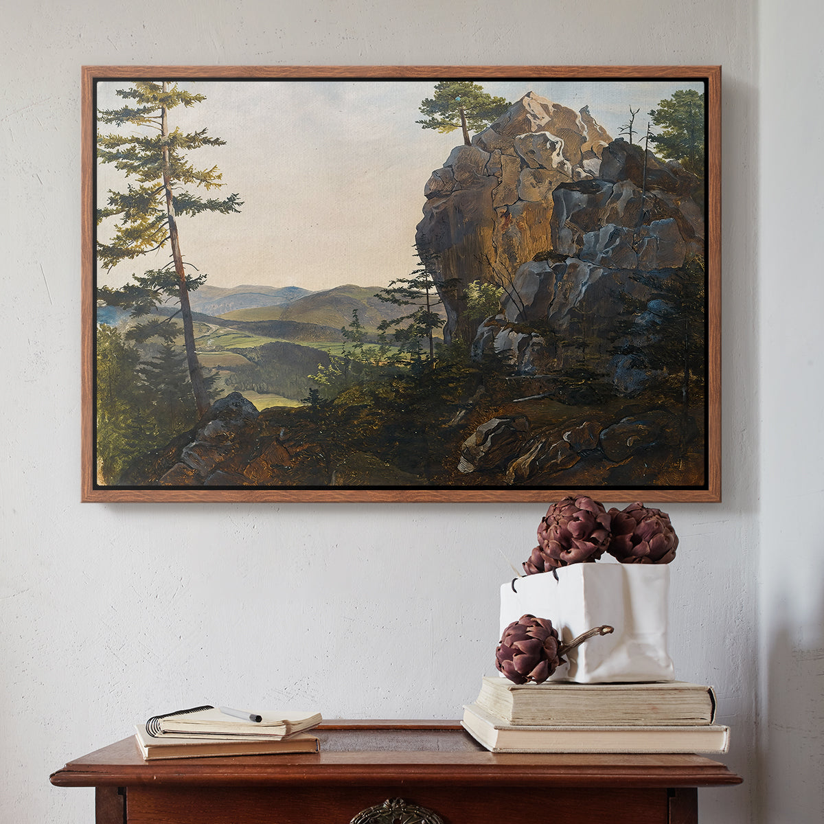 Landscape with the Balbersteine near Miesenbach, 1839 - Floater Framed Canvas Print