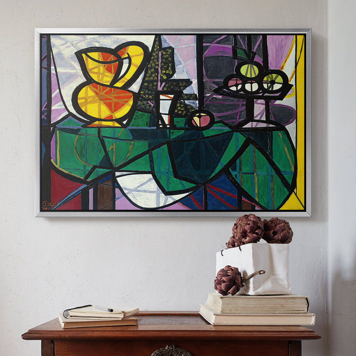 Pitcher and Bowl of Fruit, 1931 - Floater Framed Canvas Print