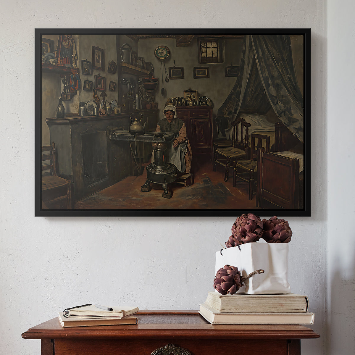 Interior, c. 1865-1870 - Floater Framed Canvas Print