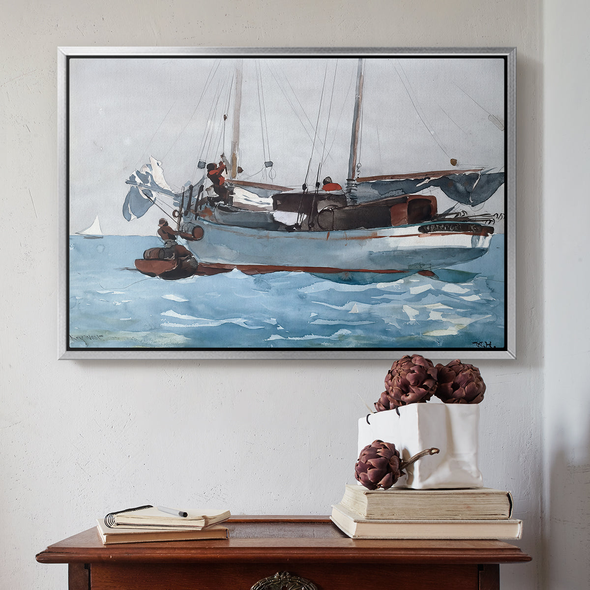 Taking on Wet Provisions, 1903 - Floater Framed Canvas Print