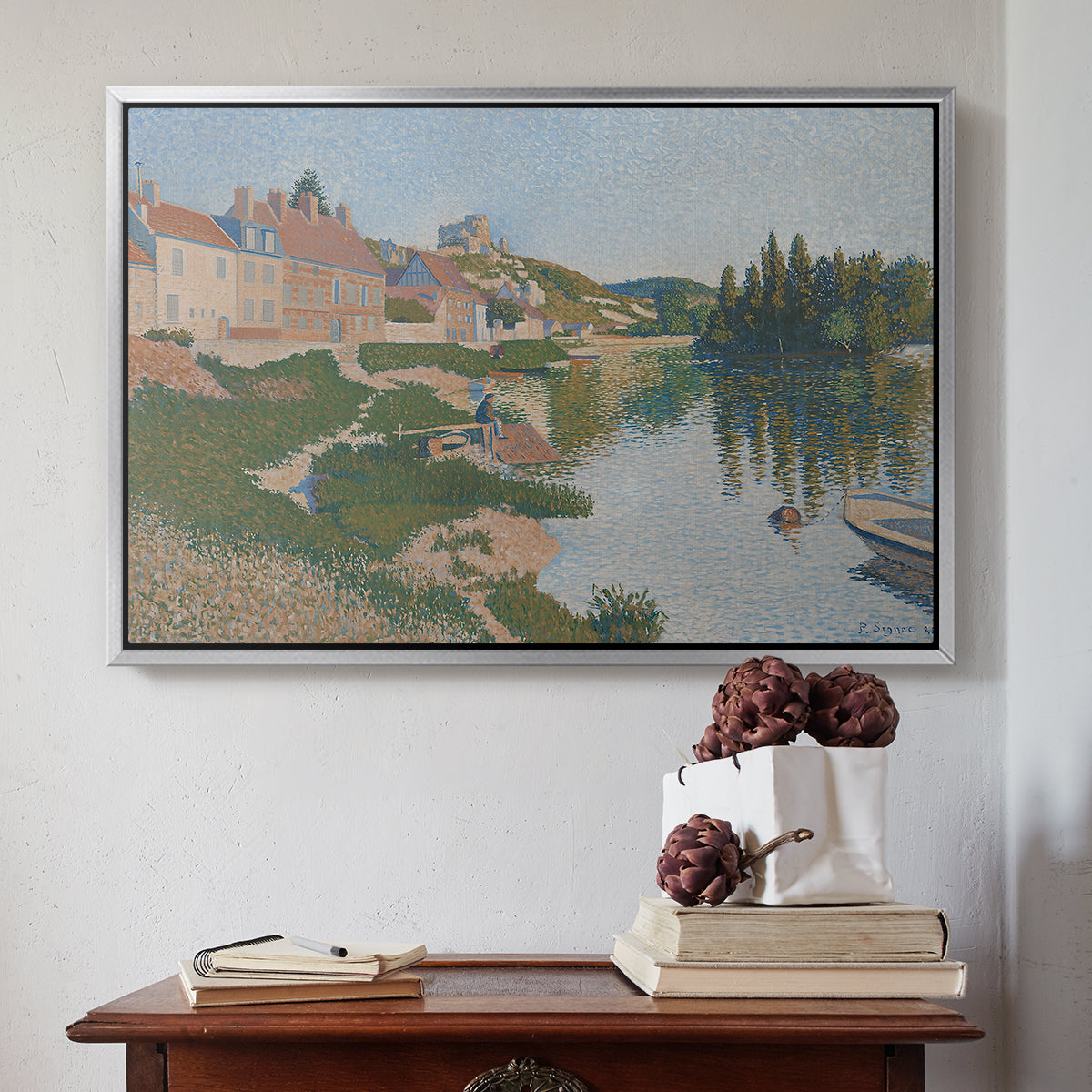 Les Andelys, Côte d'Aval, 1886 - Floater Framed Canvas Print