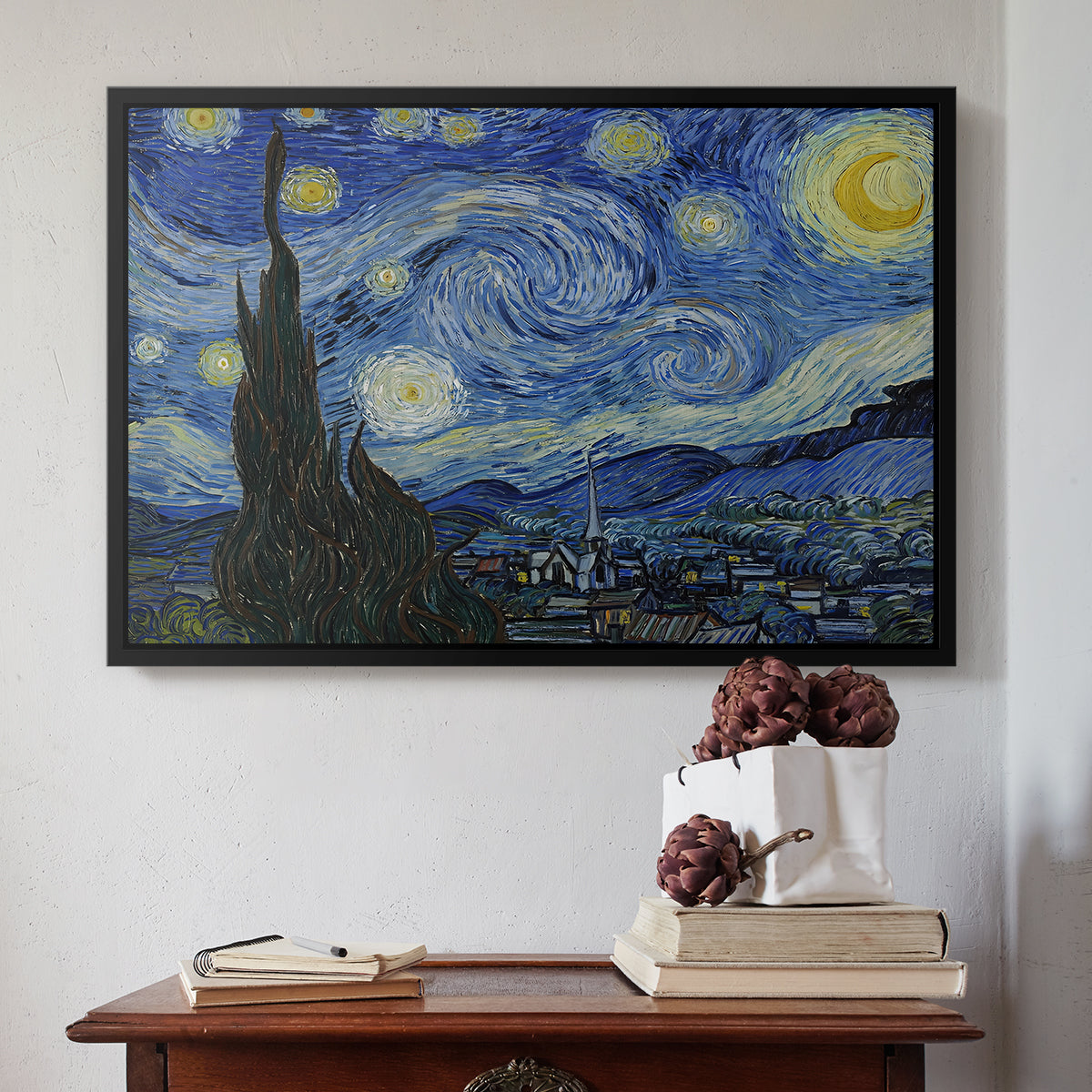 The Starry Night, 1889 - Floater Framed Canvas Print