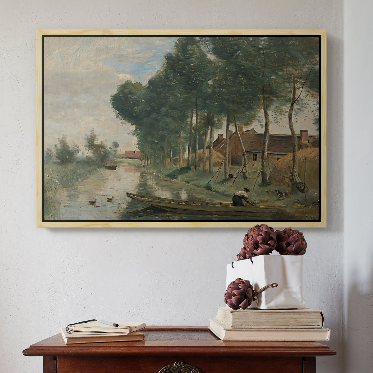 Landscape at Arleux-du-Nord, c. 1871-1874 - Floater Framed Canvas Print