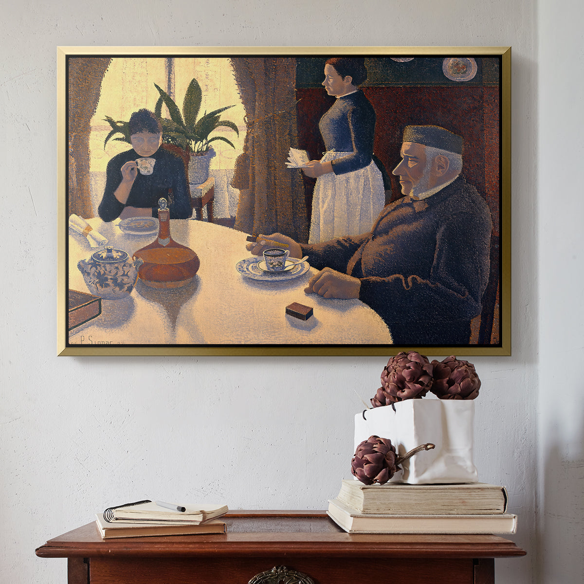 The Dining Room (Breakfast), 1886-1887 - Floater Framed Canvas Print