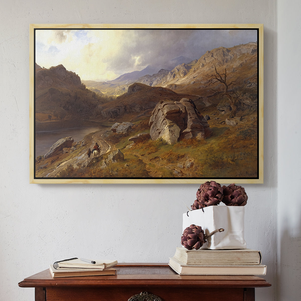 Lledr Valley in Wales, 1864 - Floater Framed Canvas Print