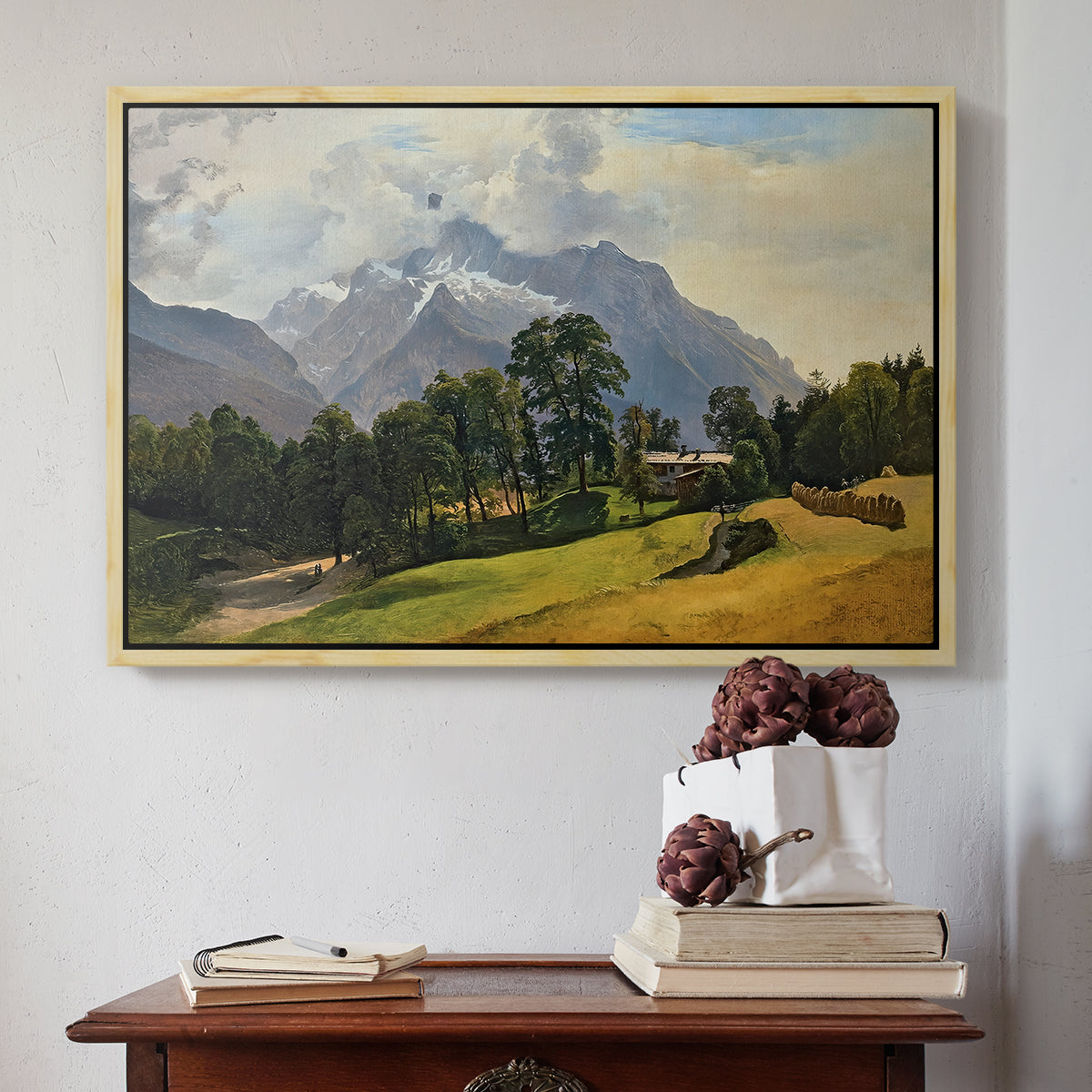 Mountains in Berchtesgaden - Floater Framed Canvas Print