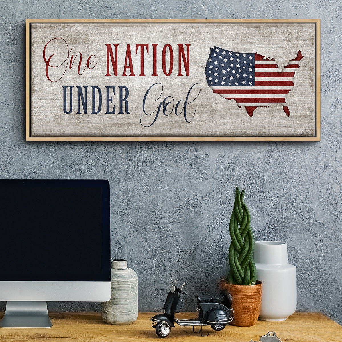 One Nation Under God - Floater Framed Canvas Print
