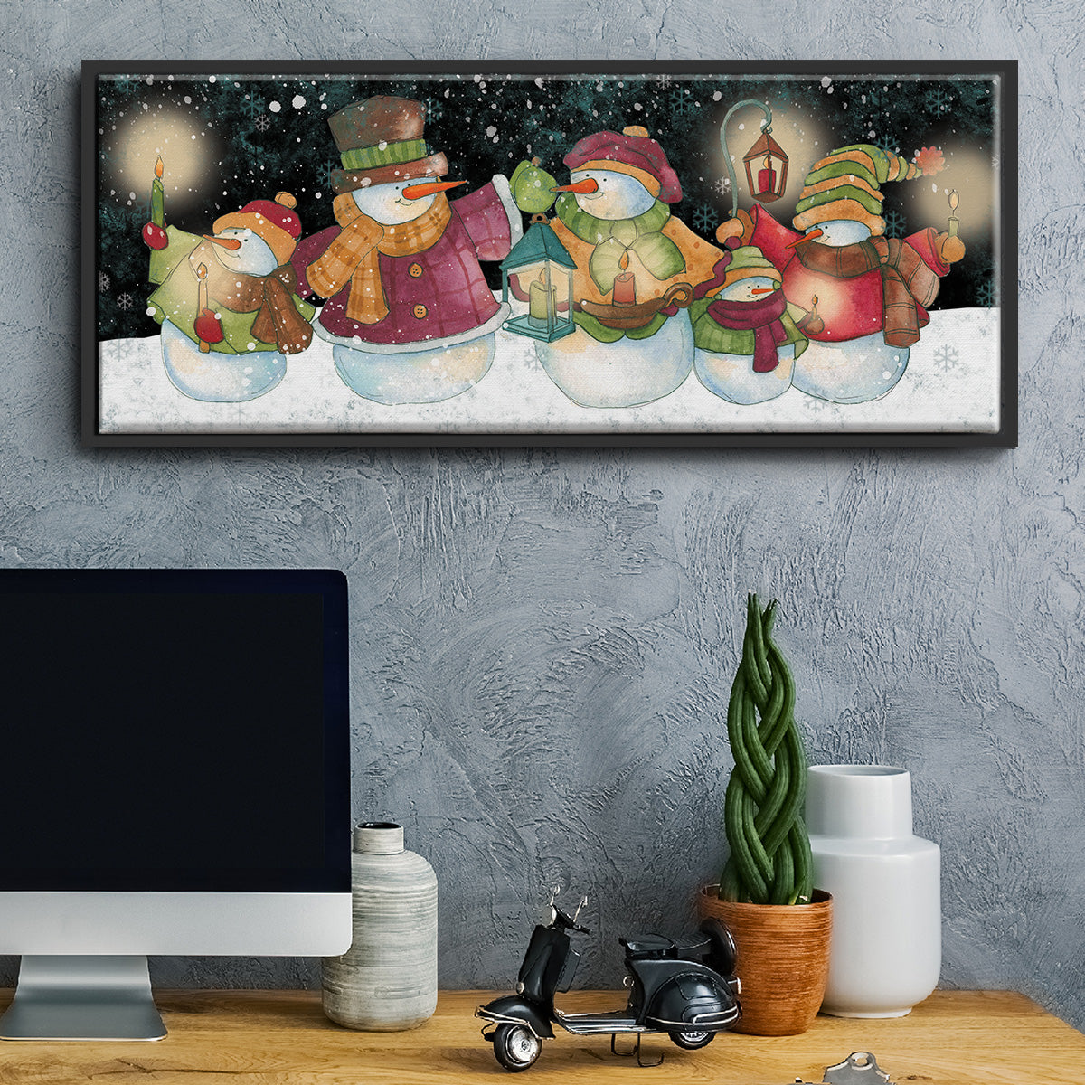 Christmas Lineup - Floater Framed Canvas Print