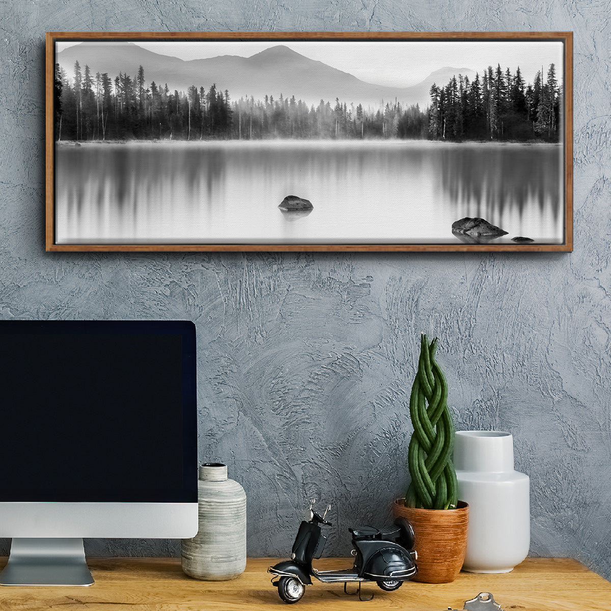 Mountain Reflection - Floater Framed Canvas Print