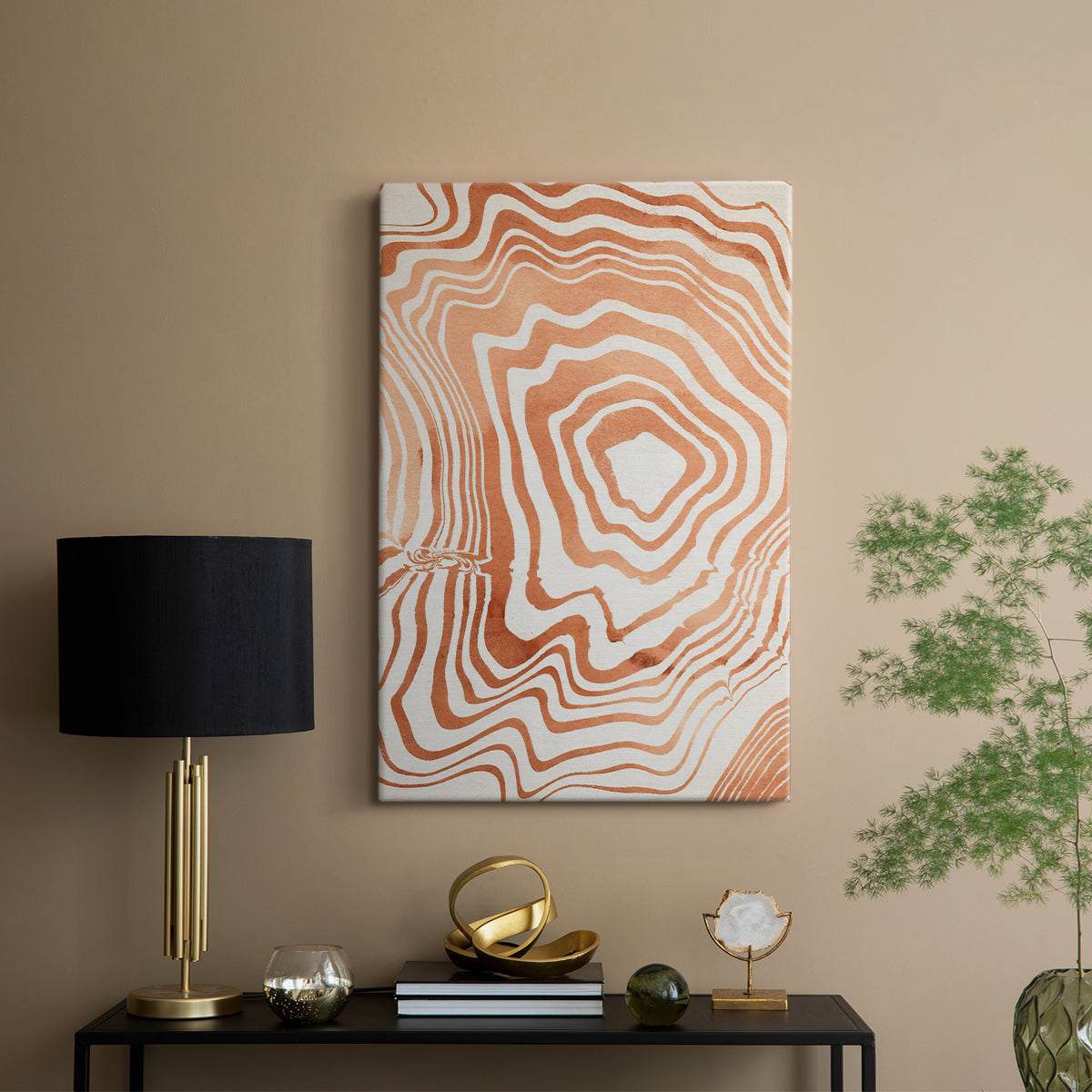 Wood Grain Suminagashi I - Canvas Art Print