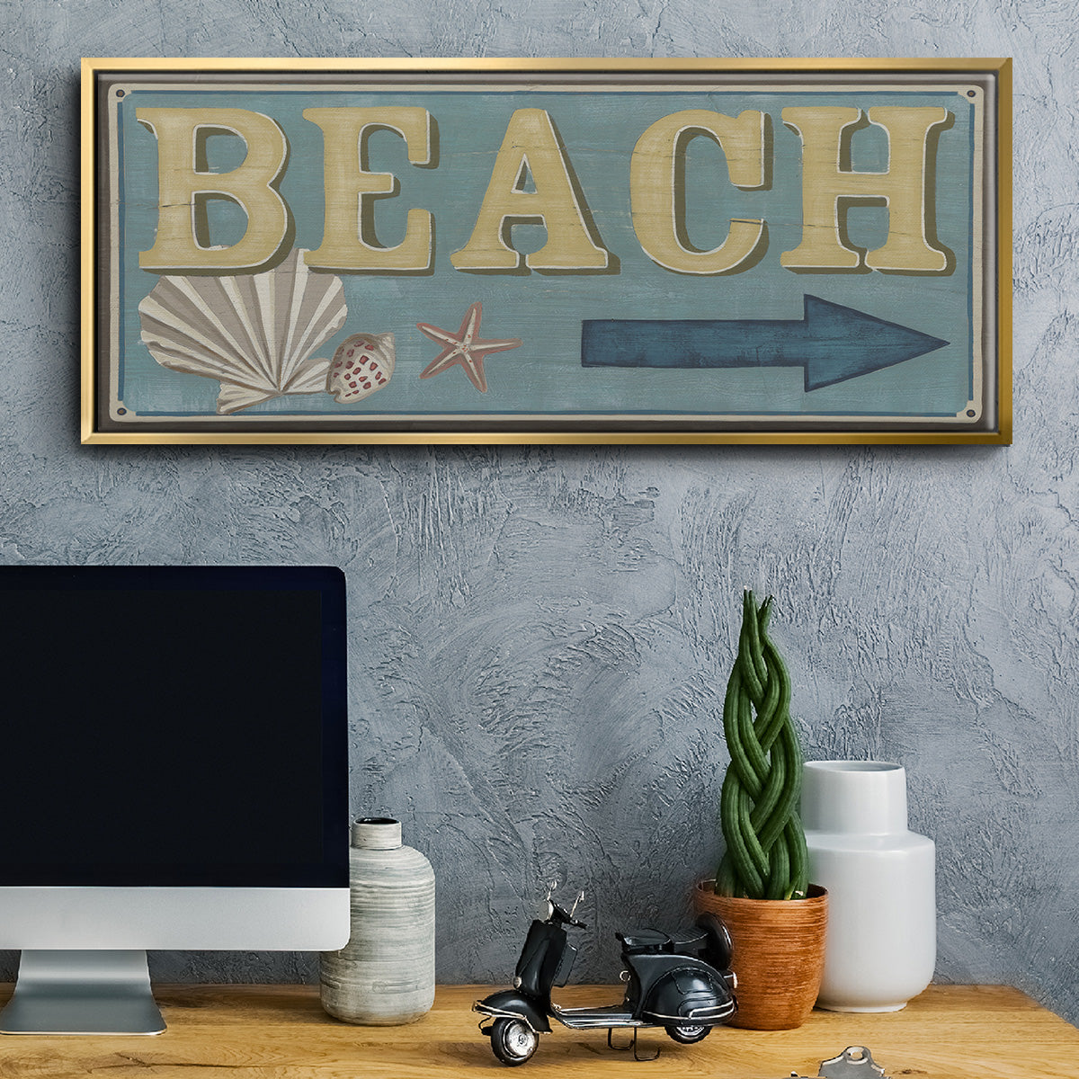 Shoreline Signs III - Floater Framed Canvas Print