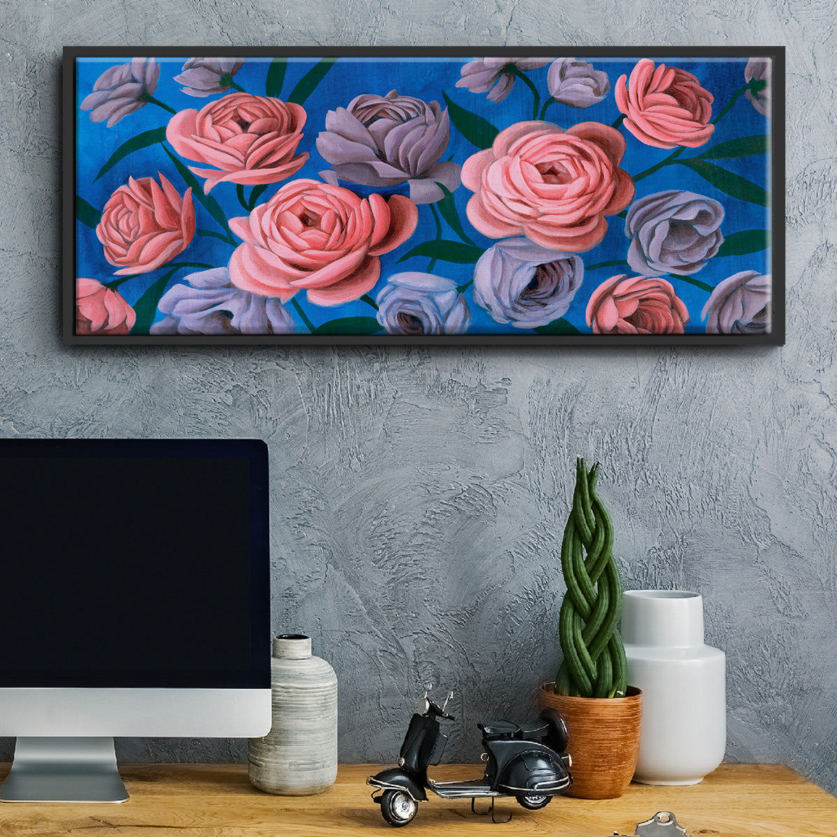 Layered Petals III - Floater Framed Canvas Print